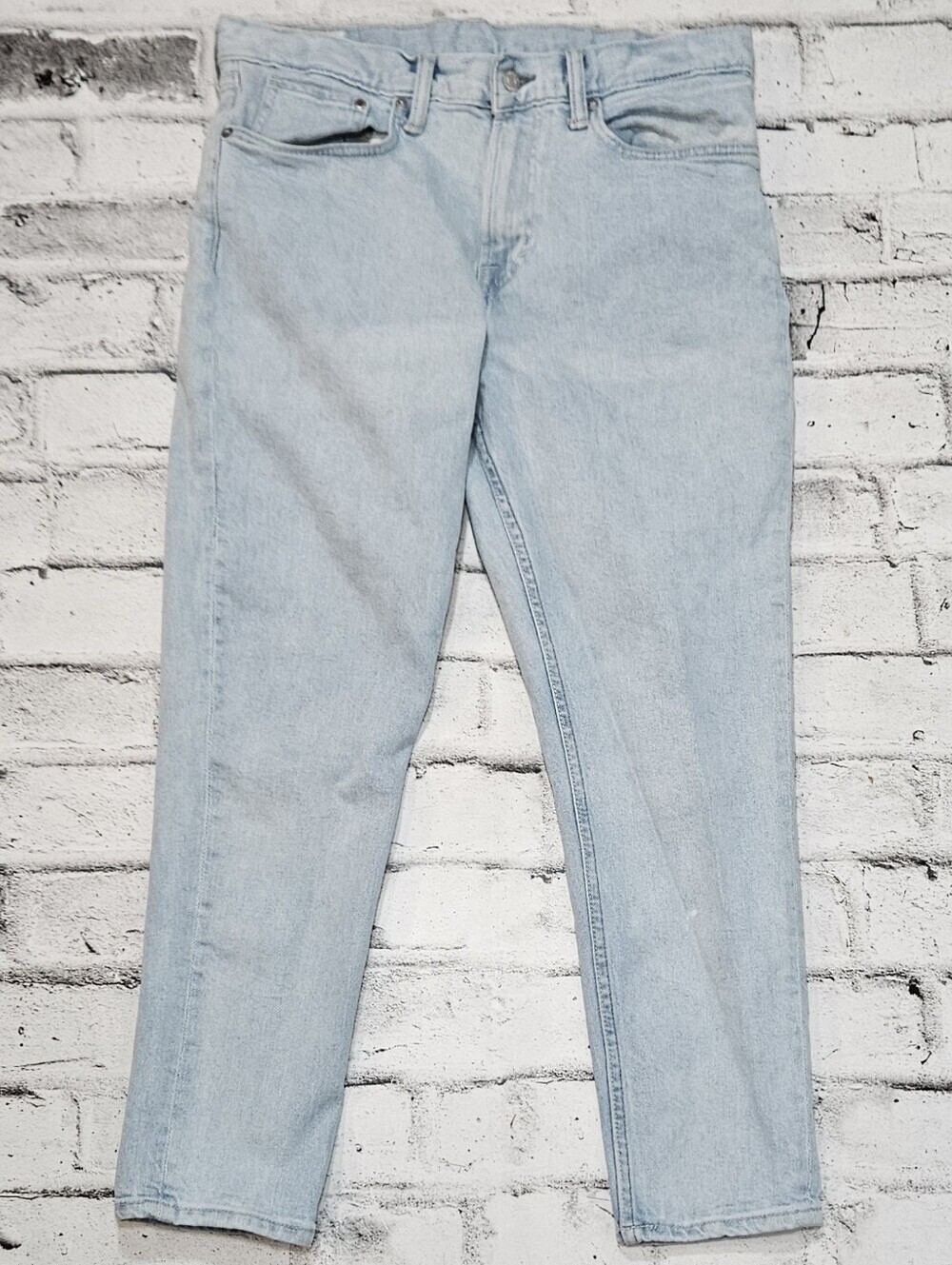 H&M Slim Tapered Cropped Light Wash Jeans Men's 33x32 Stretch Denim